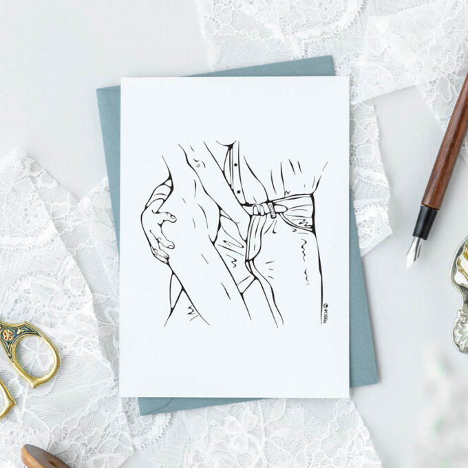 Caressing you postcard