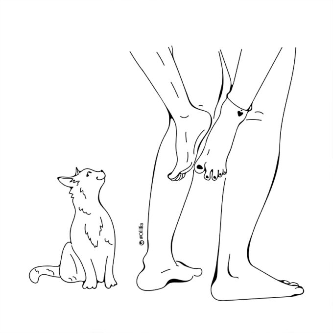 Bare the cat love print
